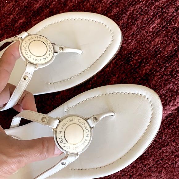 Coach Jules Made in Italy White Sandals Size 8 B - Picture 5 of 15